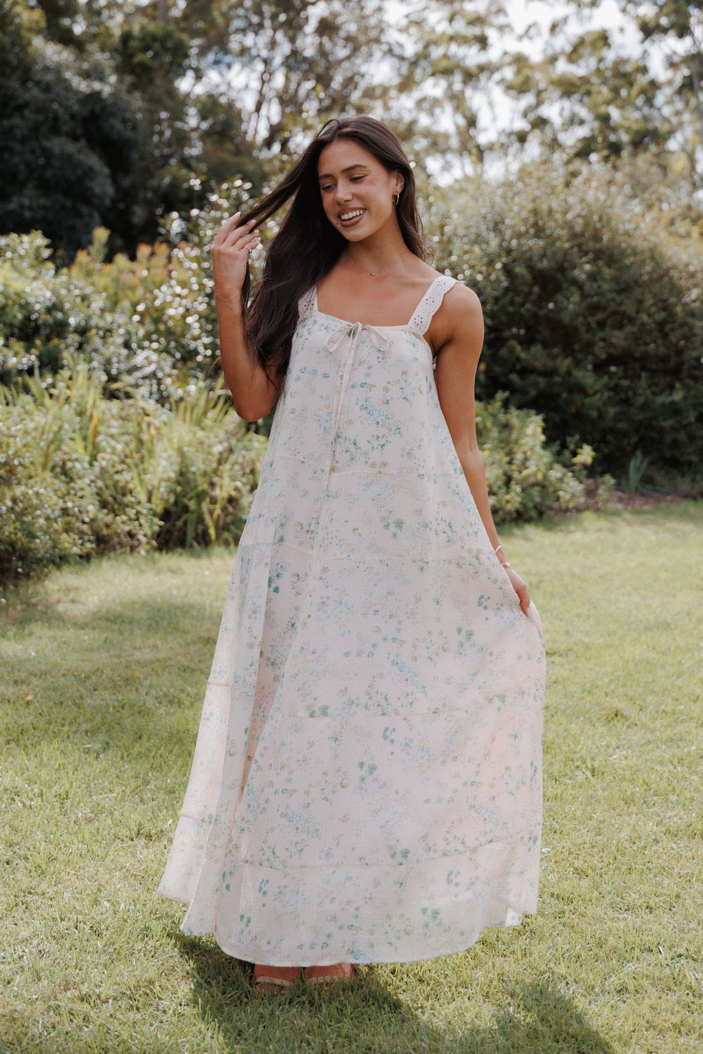Caroline Maxi Dress - Pastel Pink Floral