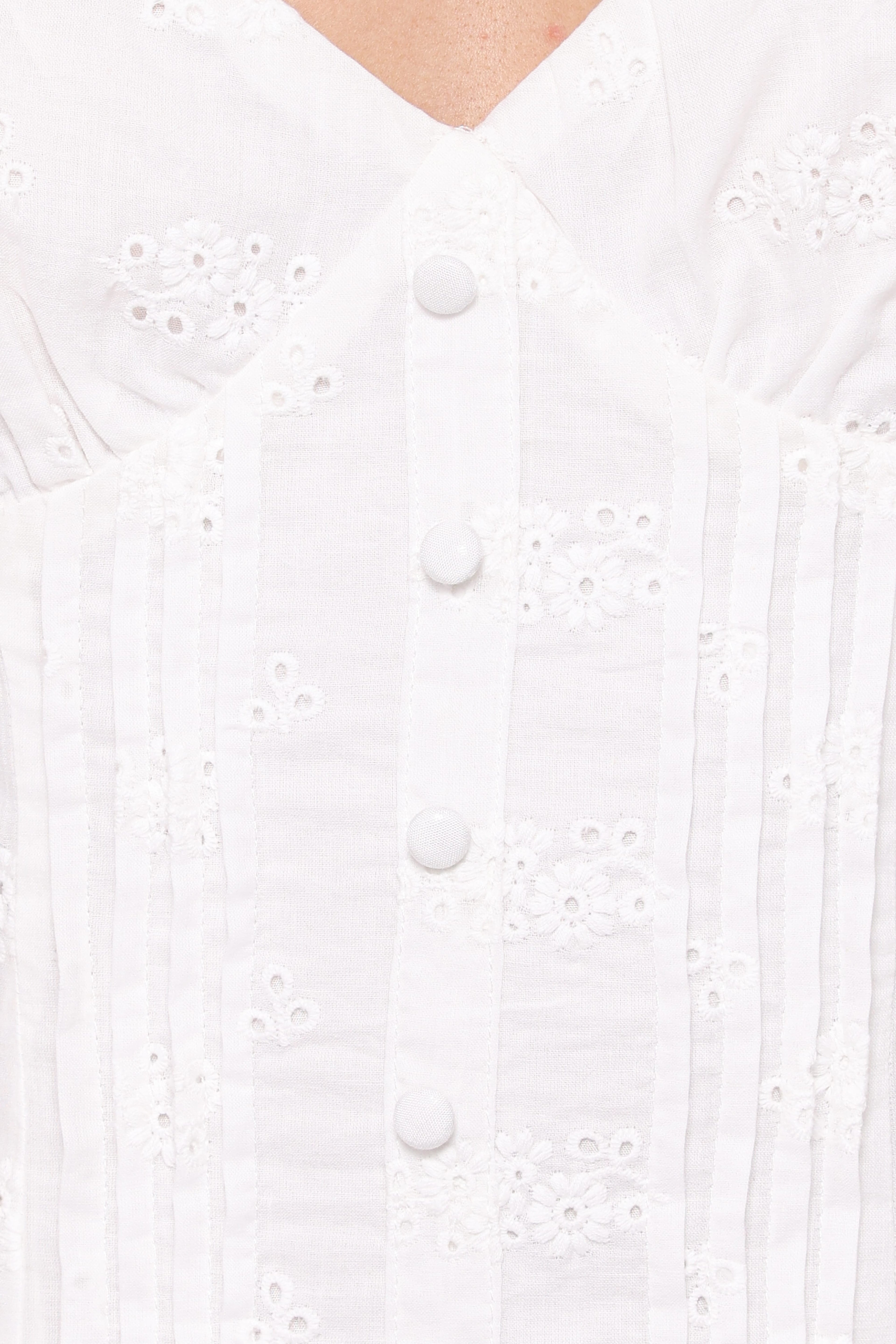 Cherish Eyelet Mini Dress - White
