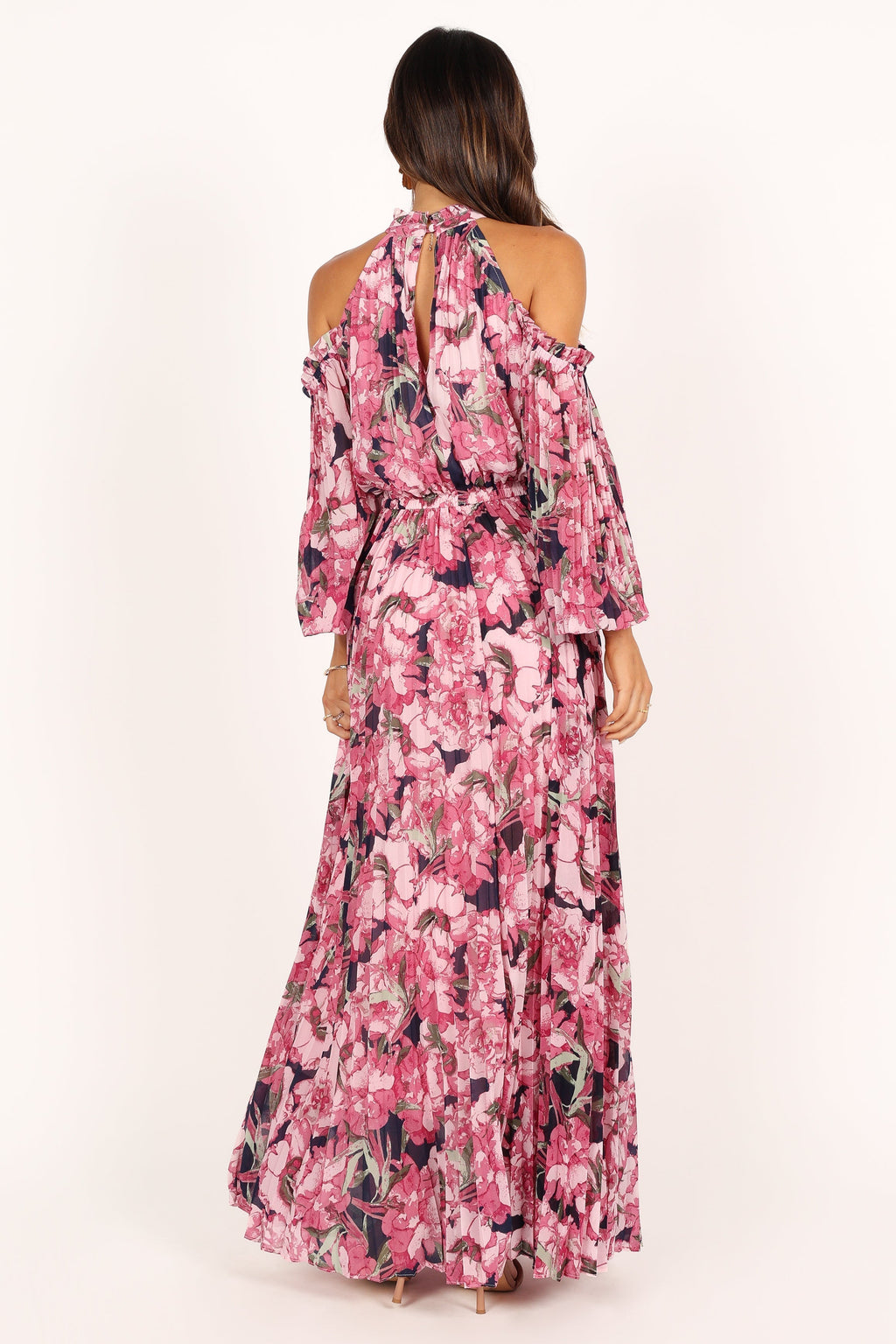 Hilary Pleated Maxi Dress - Pink Floral