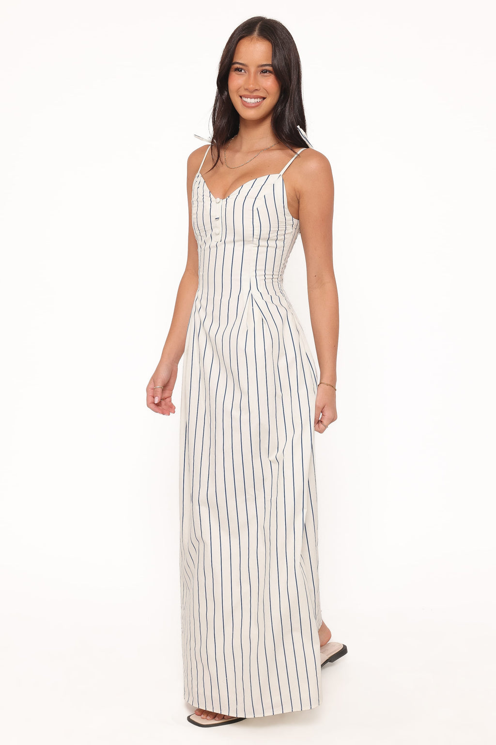 Jordin Maxi Dress - Ivory/Blue Stripe