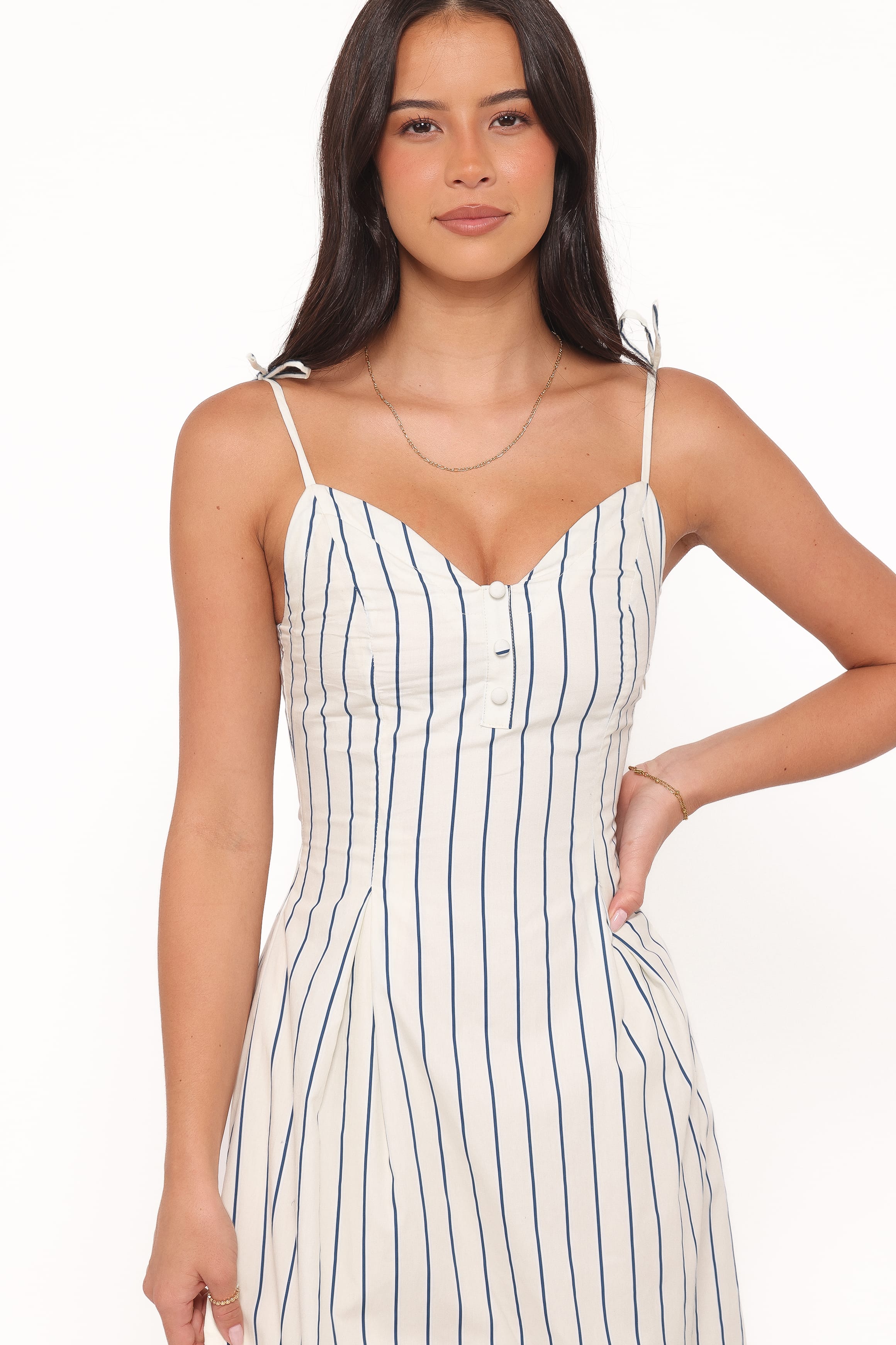 Jordin Maxi Dress - Ivory/Blue Stripe