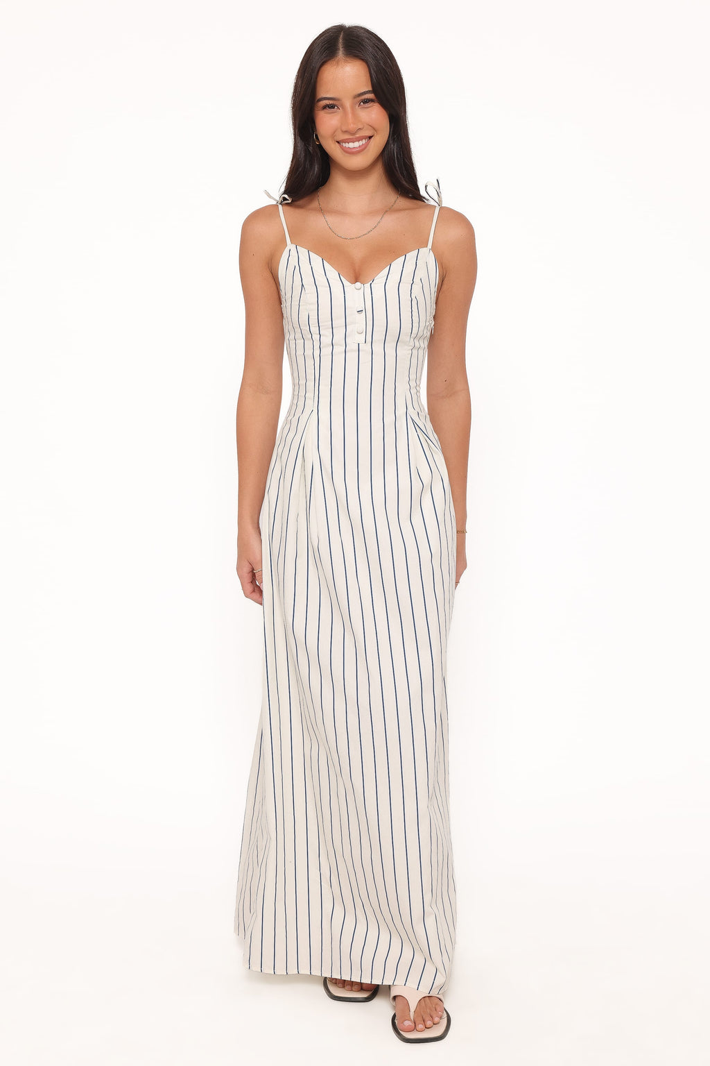 Jordin Maxi Dress - Ivory/Blue Stripe