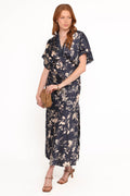 Laurent Midi Dress - Navy Cream Floral