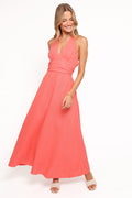 Marie Halterneck Maxi Dress - Coral