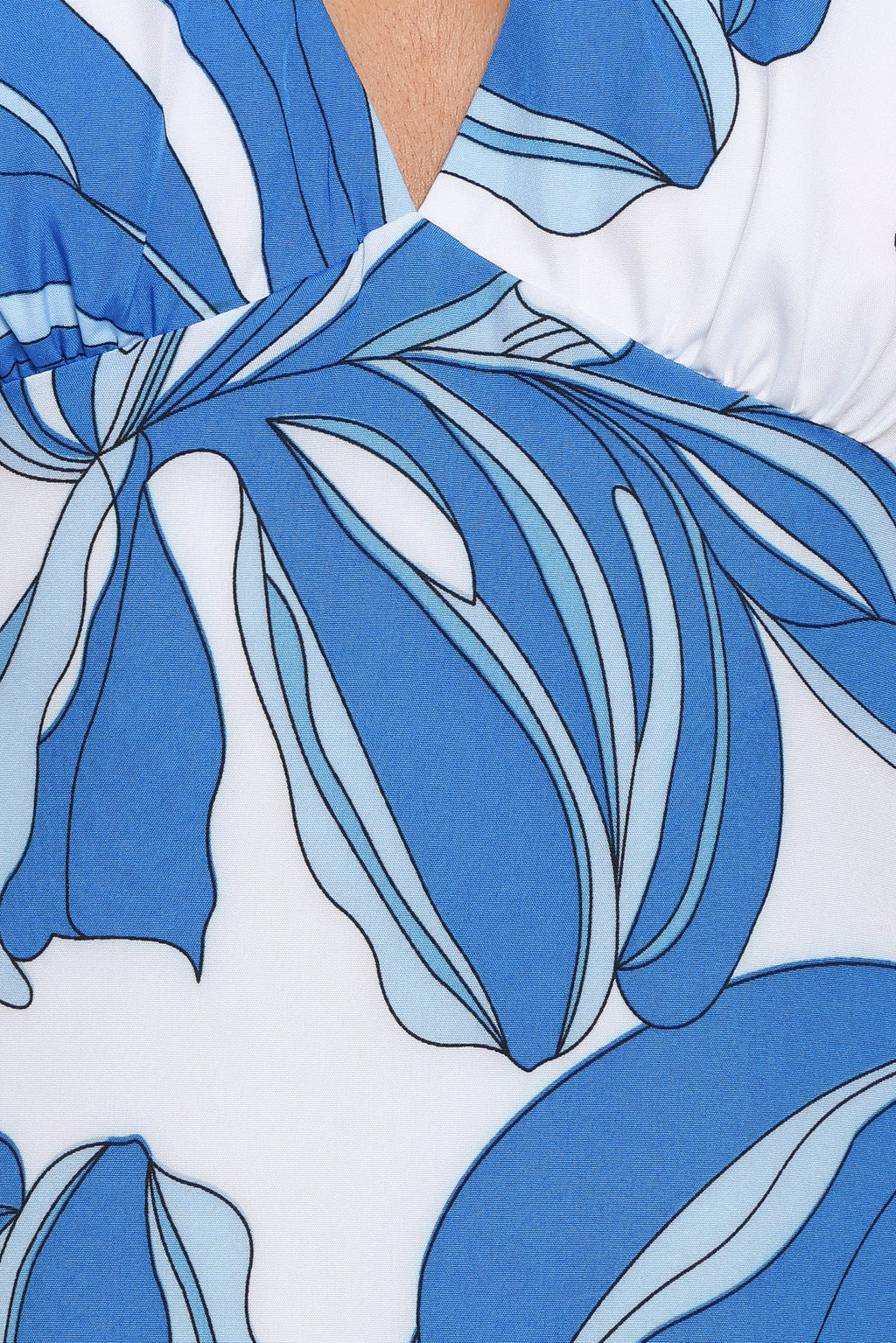 Minyama Halterneck Mini Dress - Blue Palm