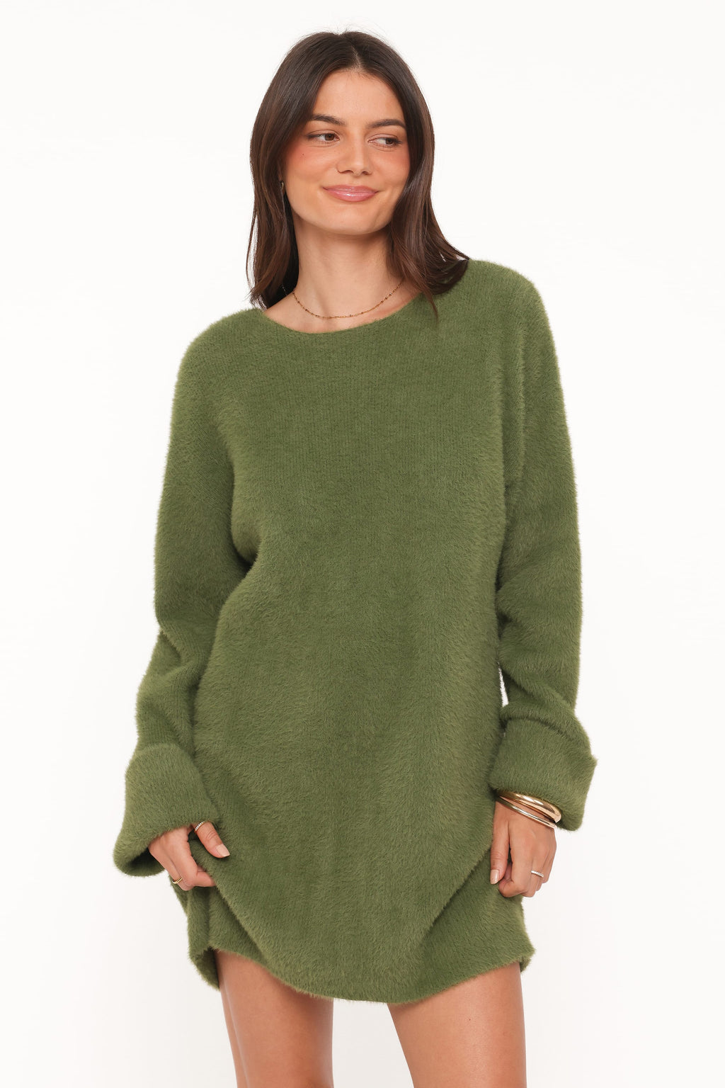 Mitchell Knit Mini Dress - Olive