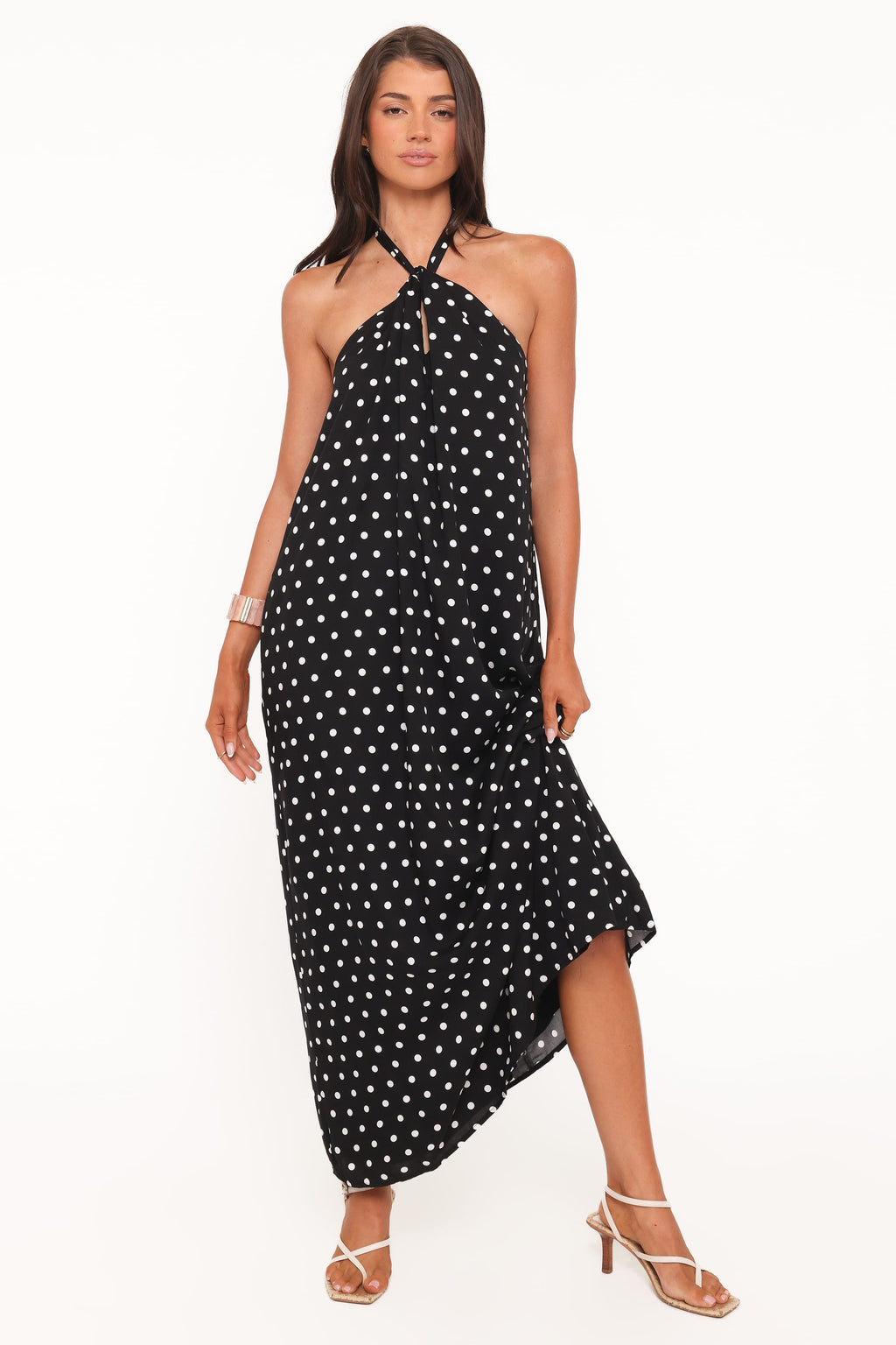 Theophania Maxi Dress - Black Polka Dot