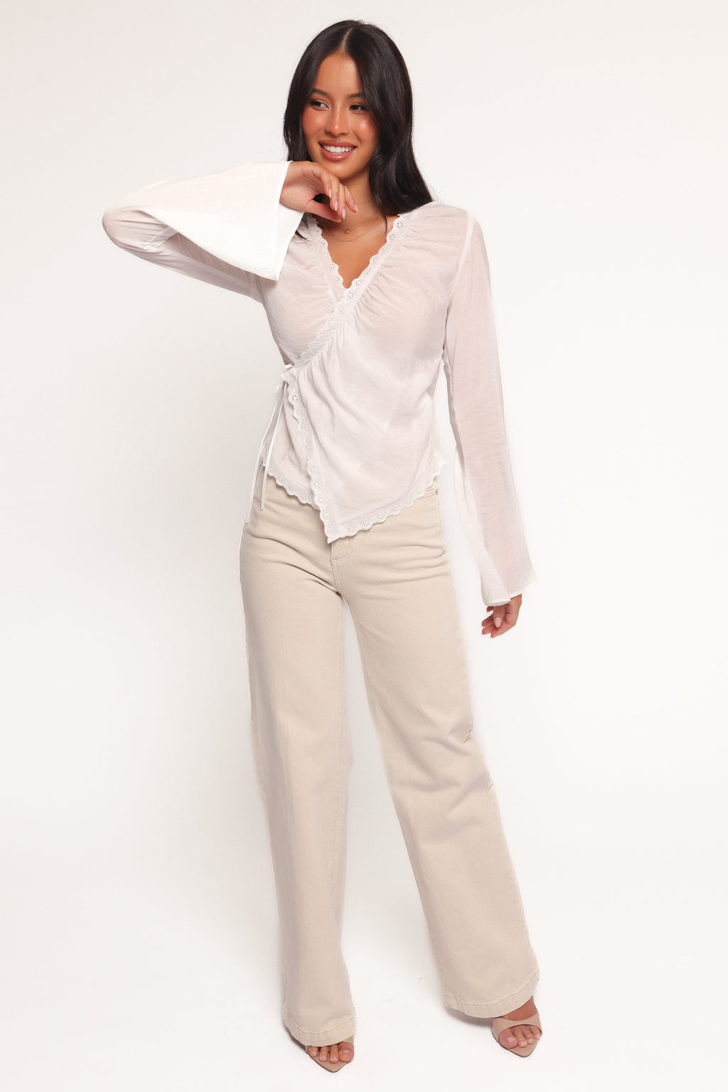 Adira Wrap Blouse - White