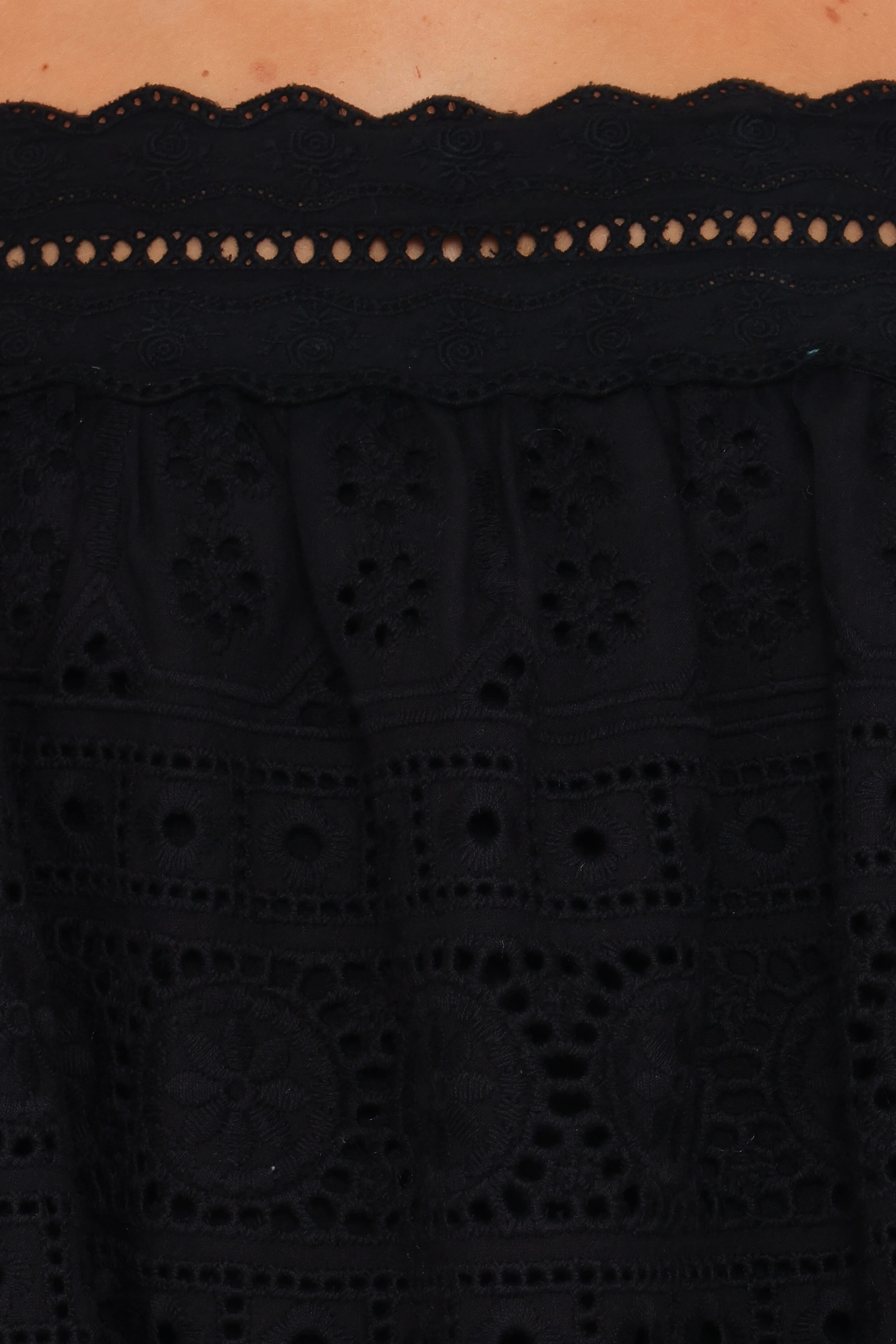 Aideen Eyelet Top - Black