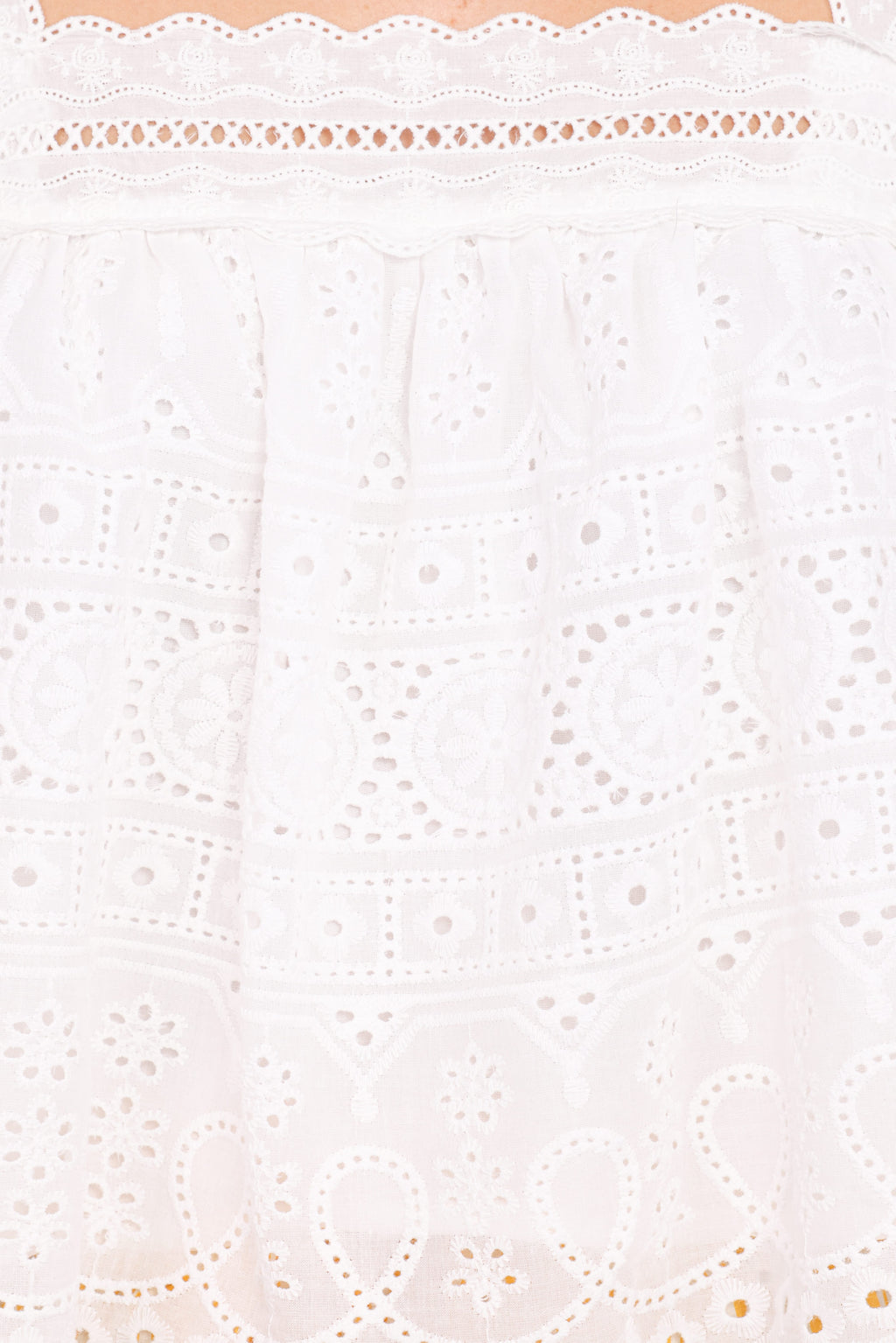 Aideen Eyelet Top - White