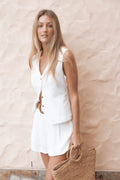 Bell Linen Vest - Cream
