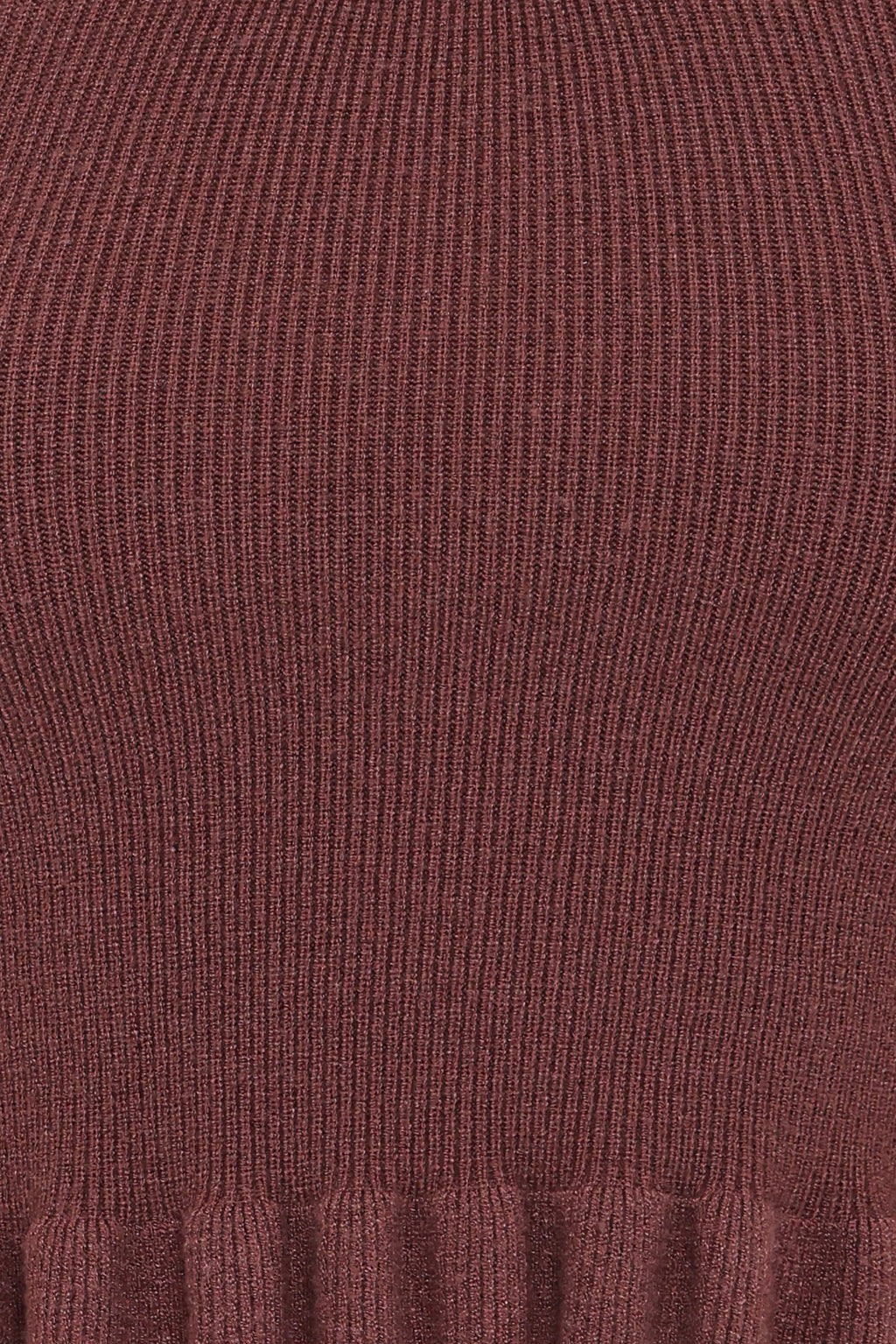 Berenice Ruffle Hem Knitted Top - Brown