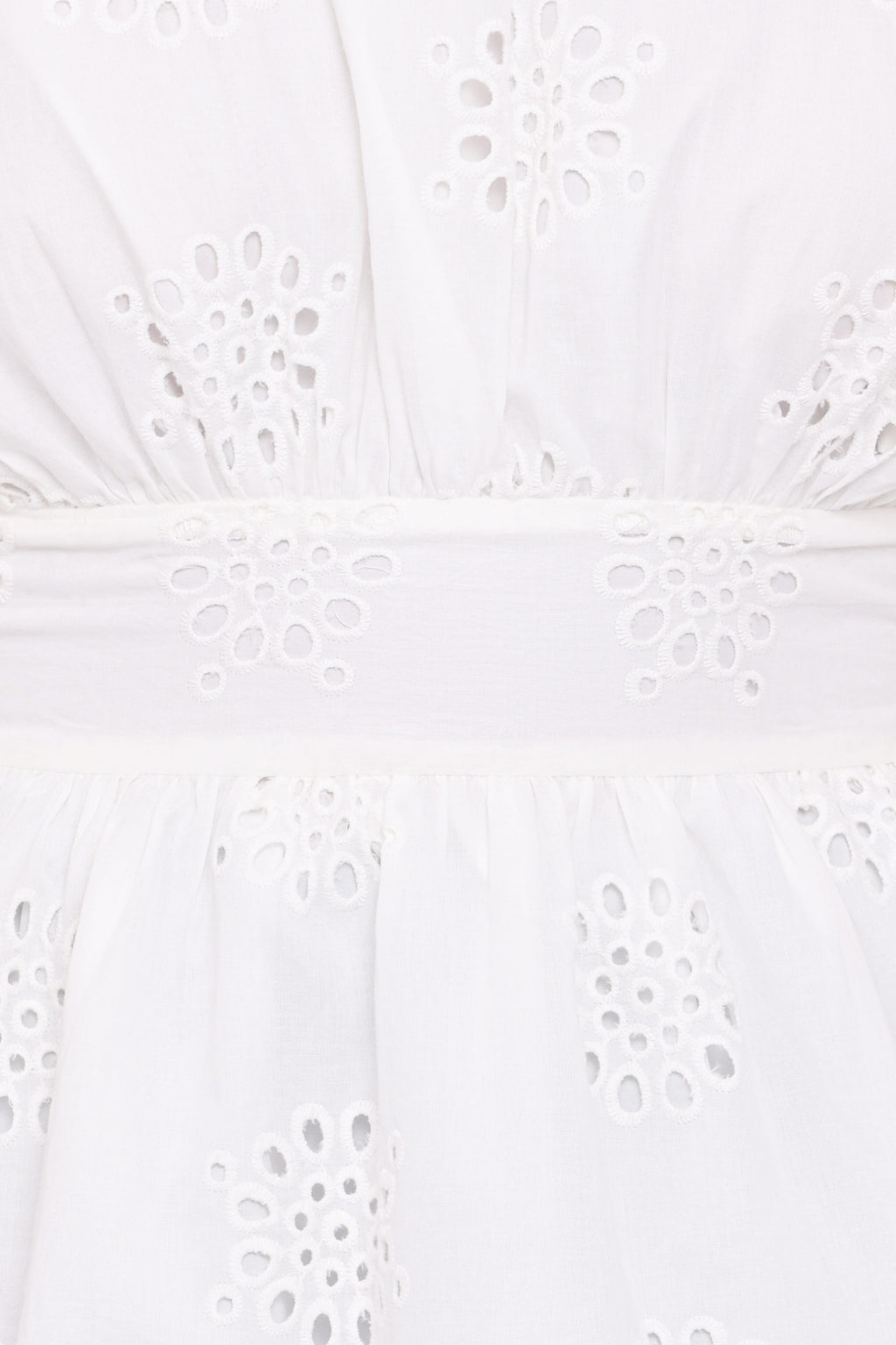 Carmel Tie Back Tunic Top - White Embroidery