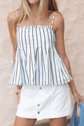 Dulce Top - Blue/Brown Stripe