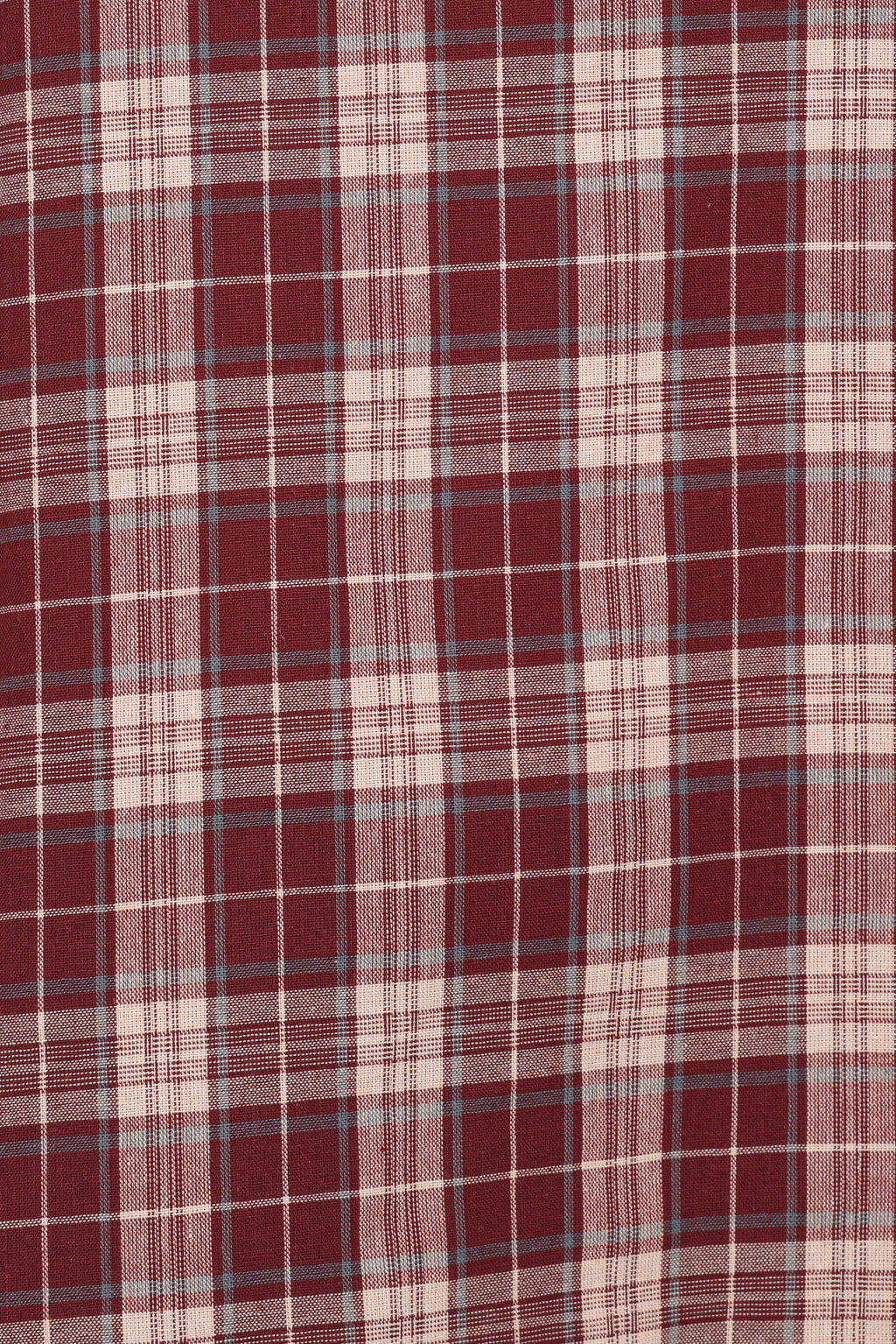 Evandri Frill Collar Top - Burgundy Plaid