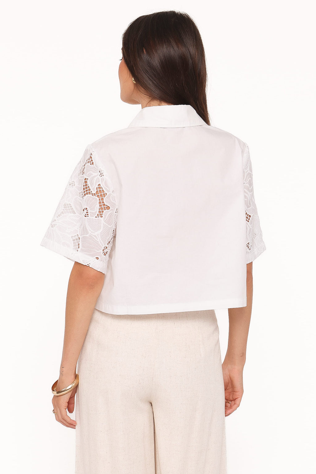 Fidelma Cropped Shirt - White