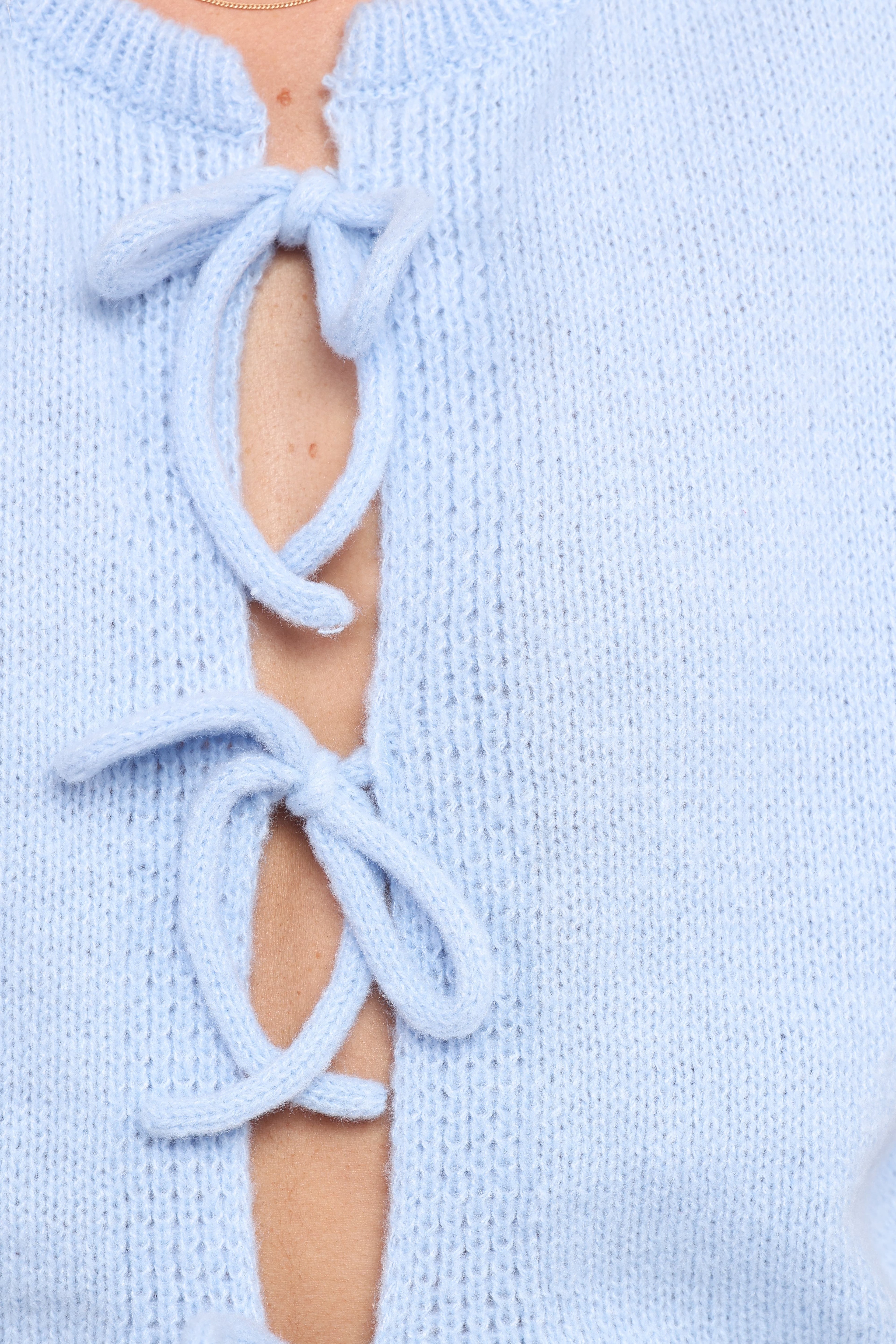 Koskie Tie Knit Top - Blue
