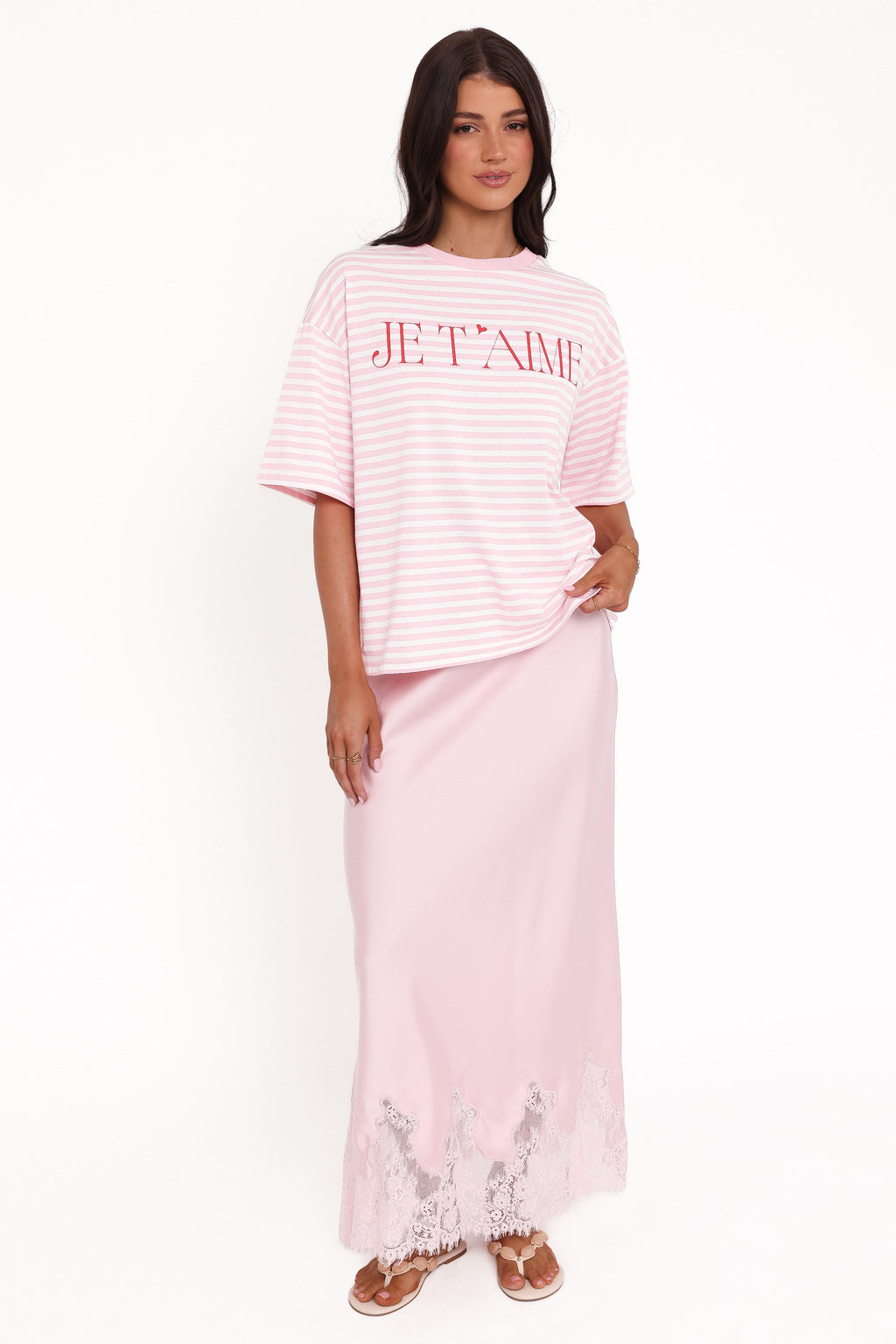 Marly Je T'Aime Tee - Pink Stripe
