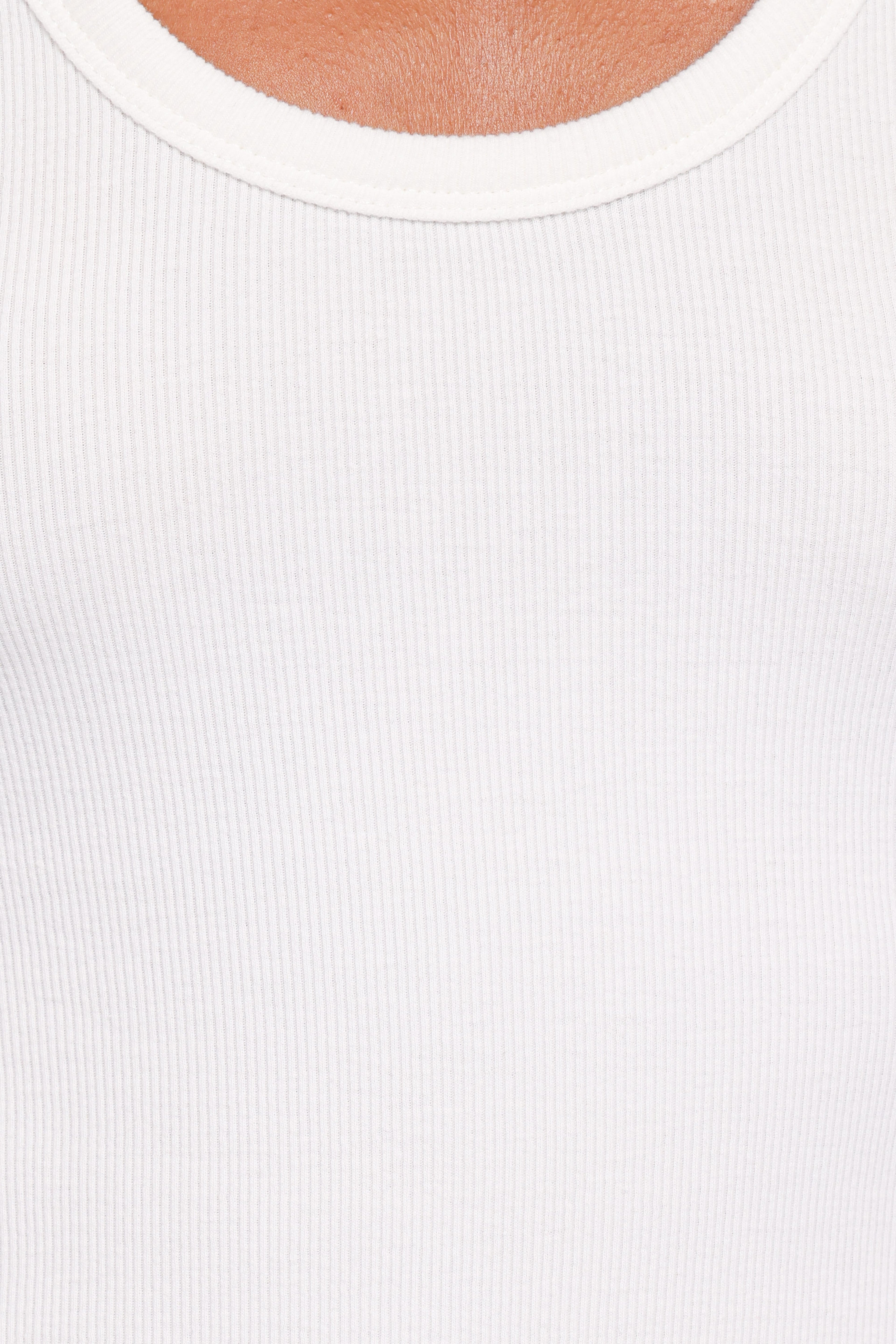 Miles Racerback Rib Knit Tank Top - White