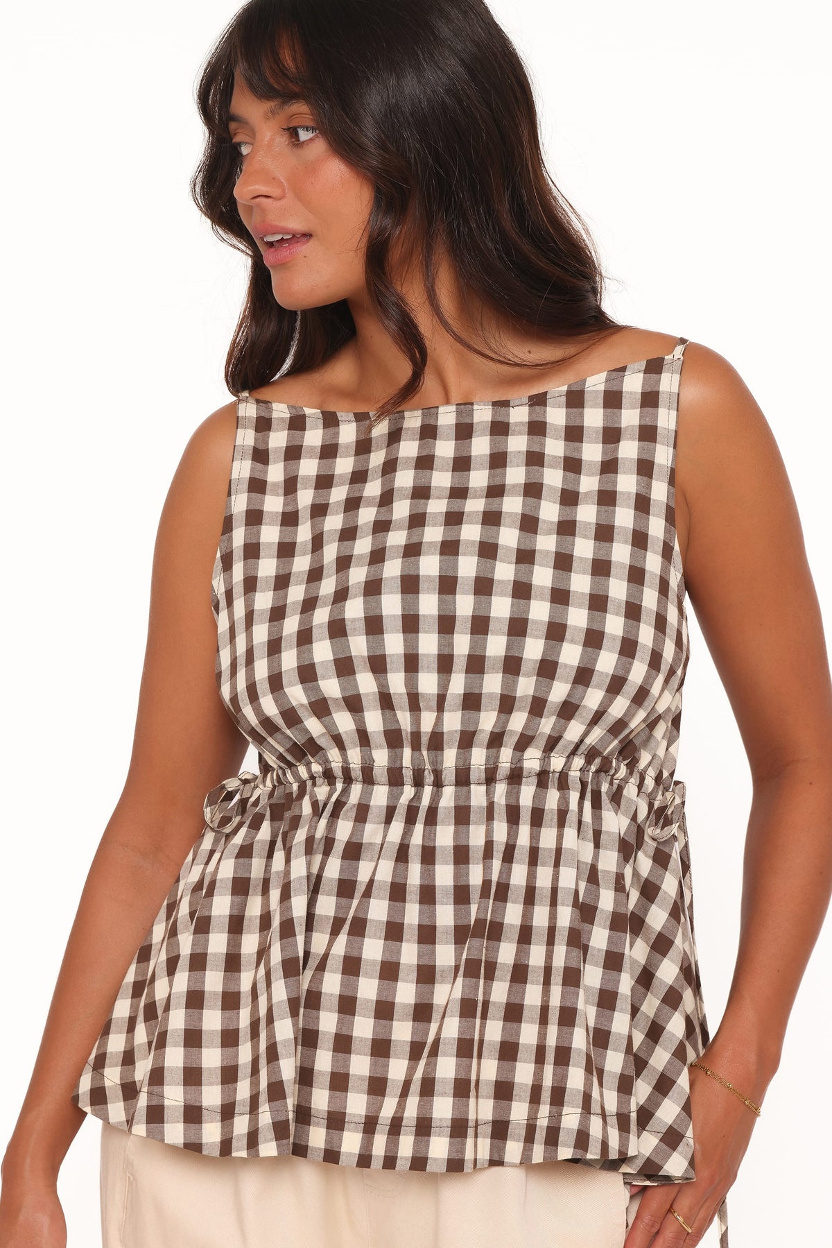 Rory Top - Brown Gingham