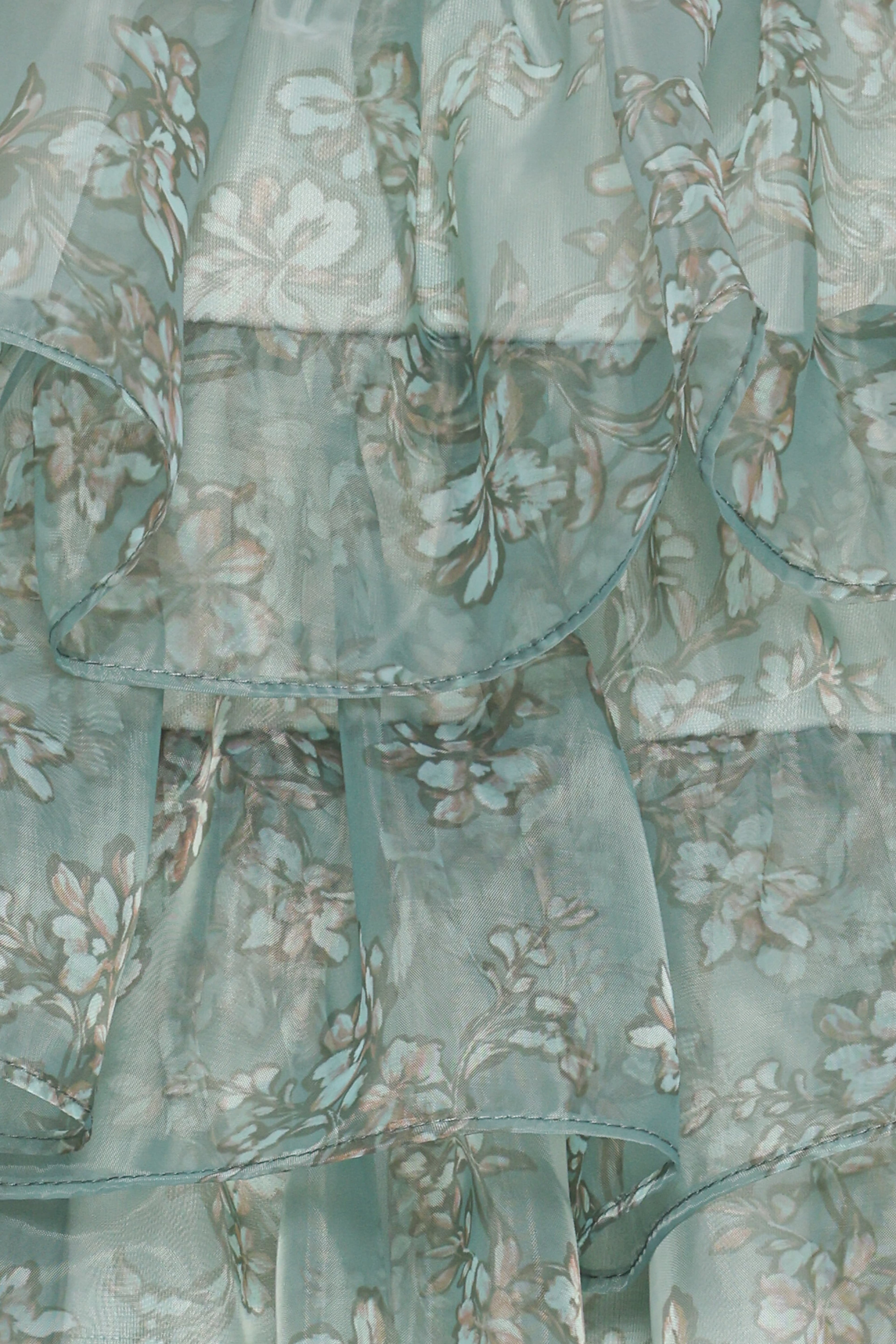 Taelya Flounce Top - Mint Green Floral