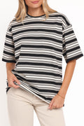 Zestora Tee - Black Ivory Stripe