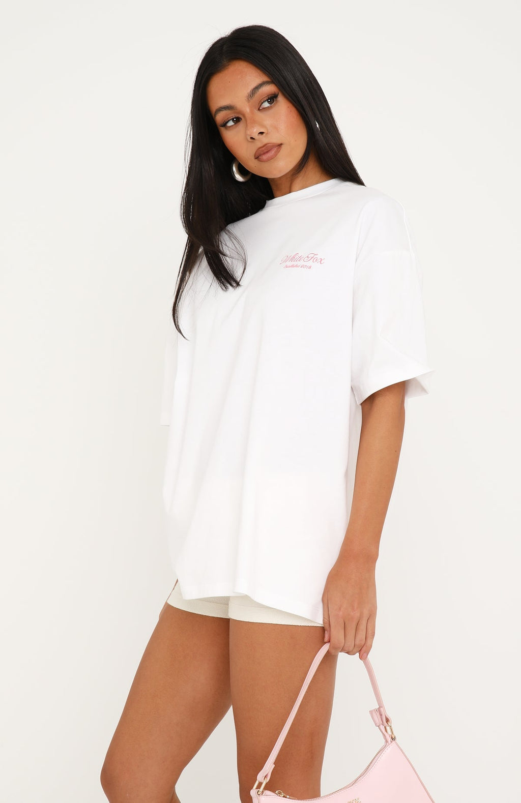 Skipping A Beat Oversized Tee White