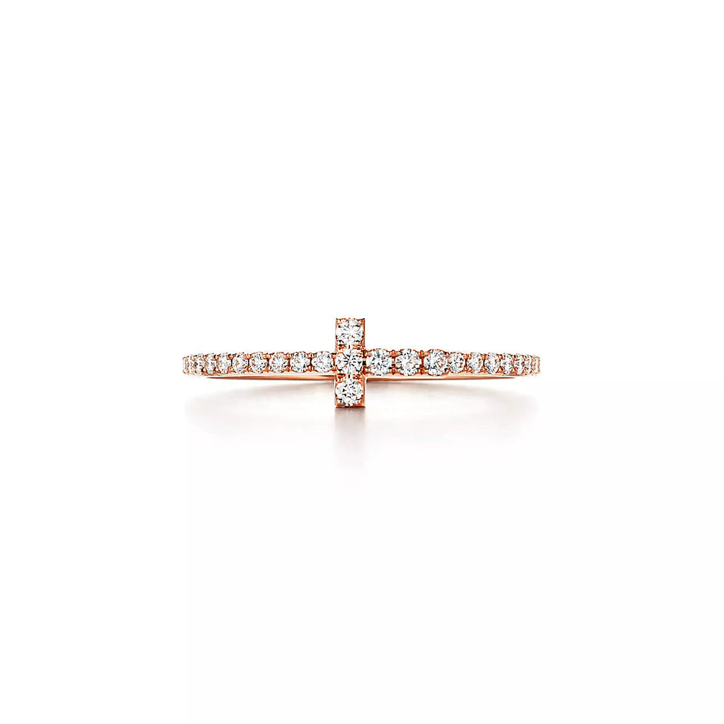 T RING DIAMOND PINK GOLD