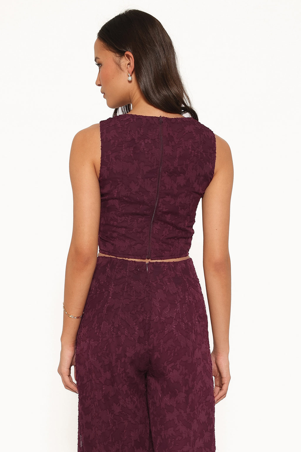 Ada Corset Top - Plum Burnout