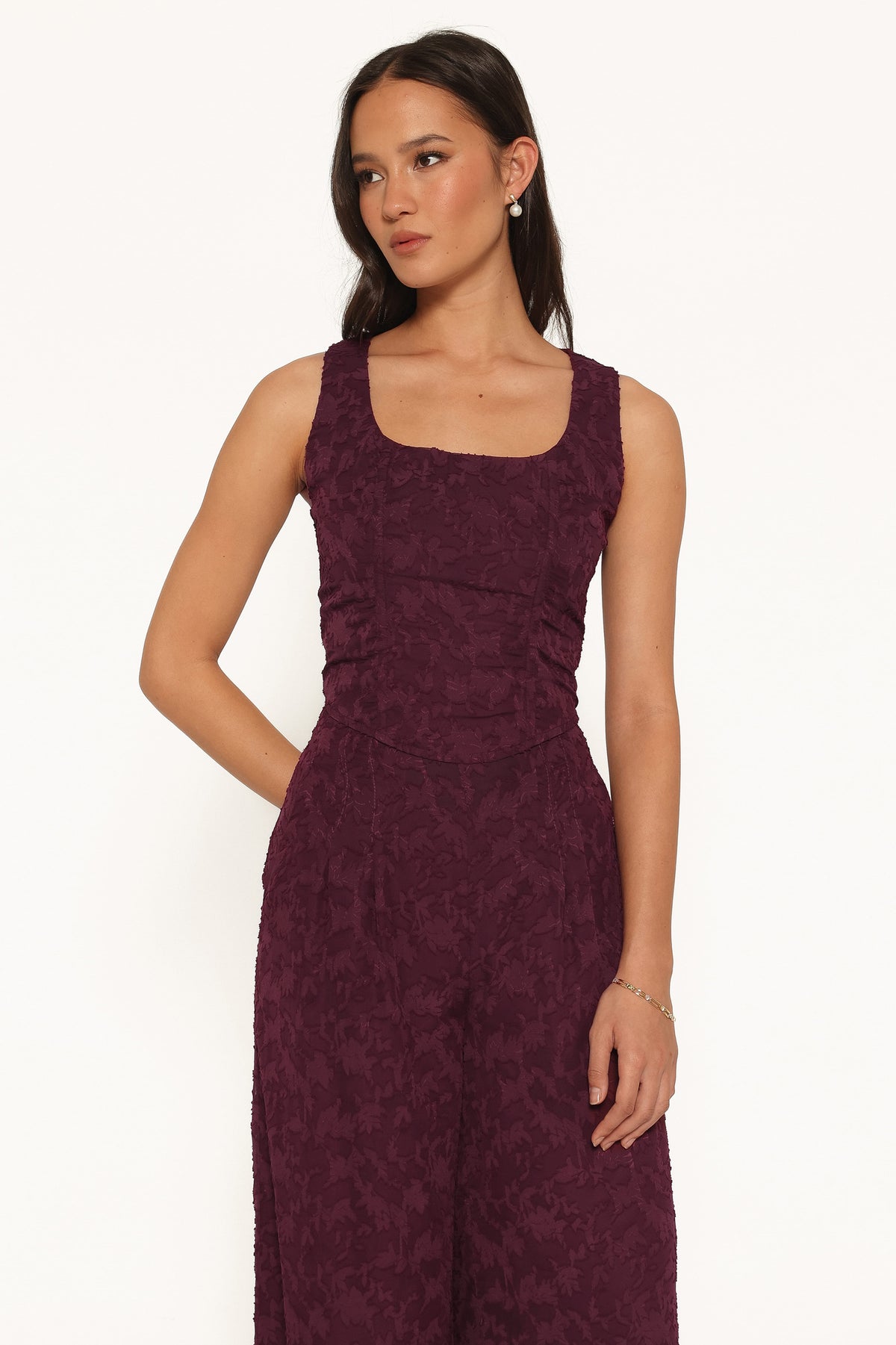 Ada Corset Top - Plum Burnout