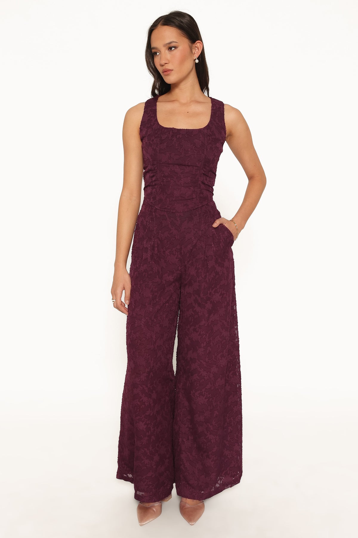 Ada Corset Top - Plum Burnout