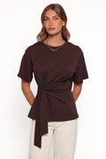 Devina Knot Tee - Brown