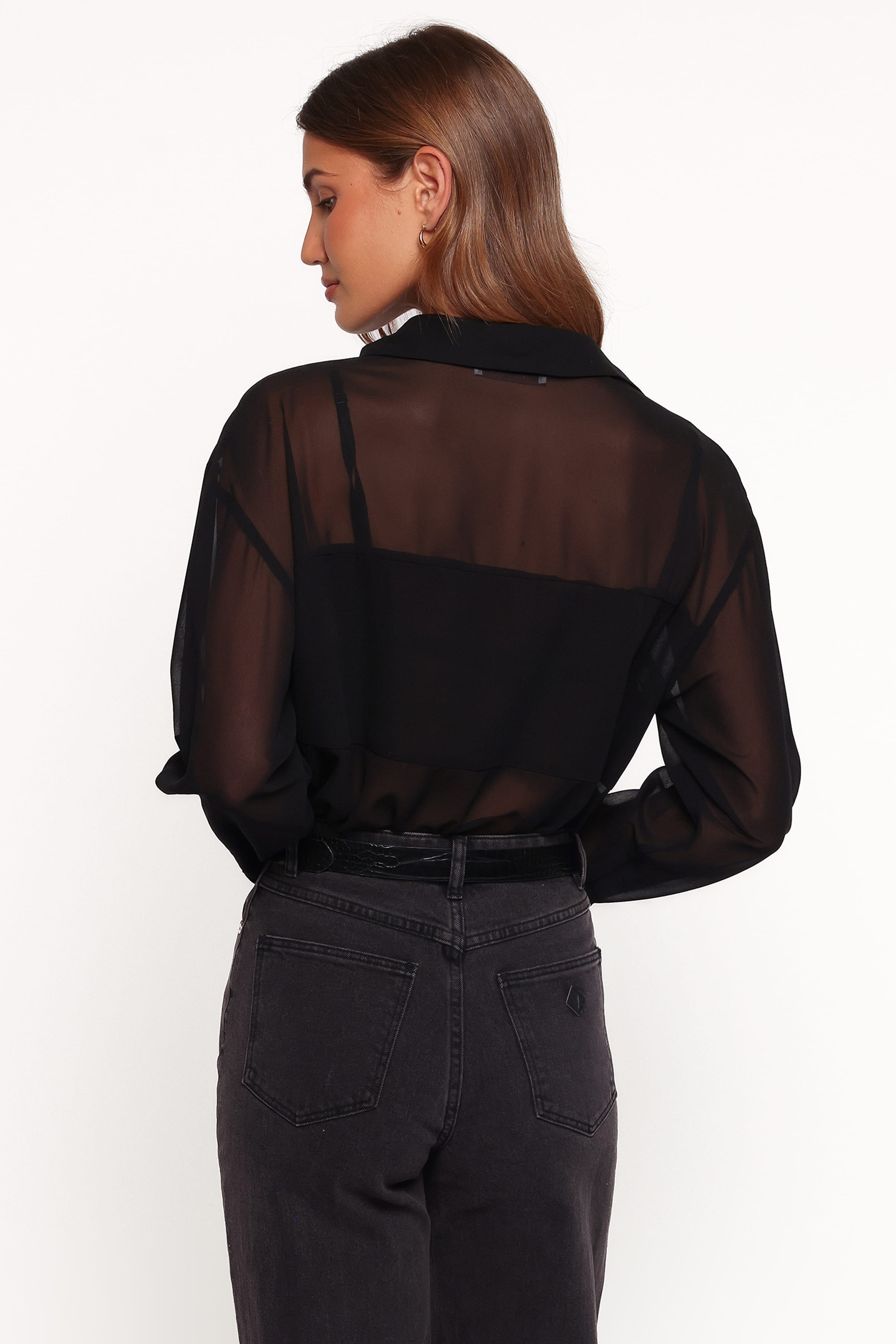 Lee Sheer Panel Shirt - Black