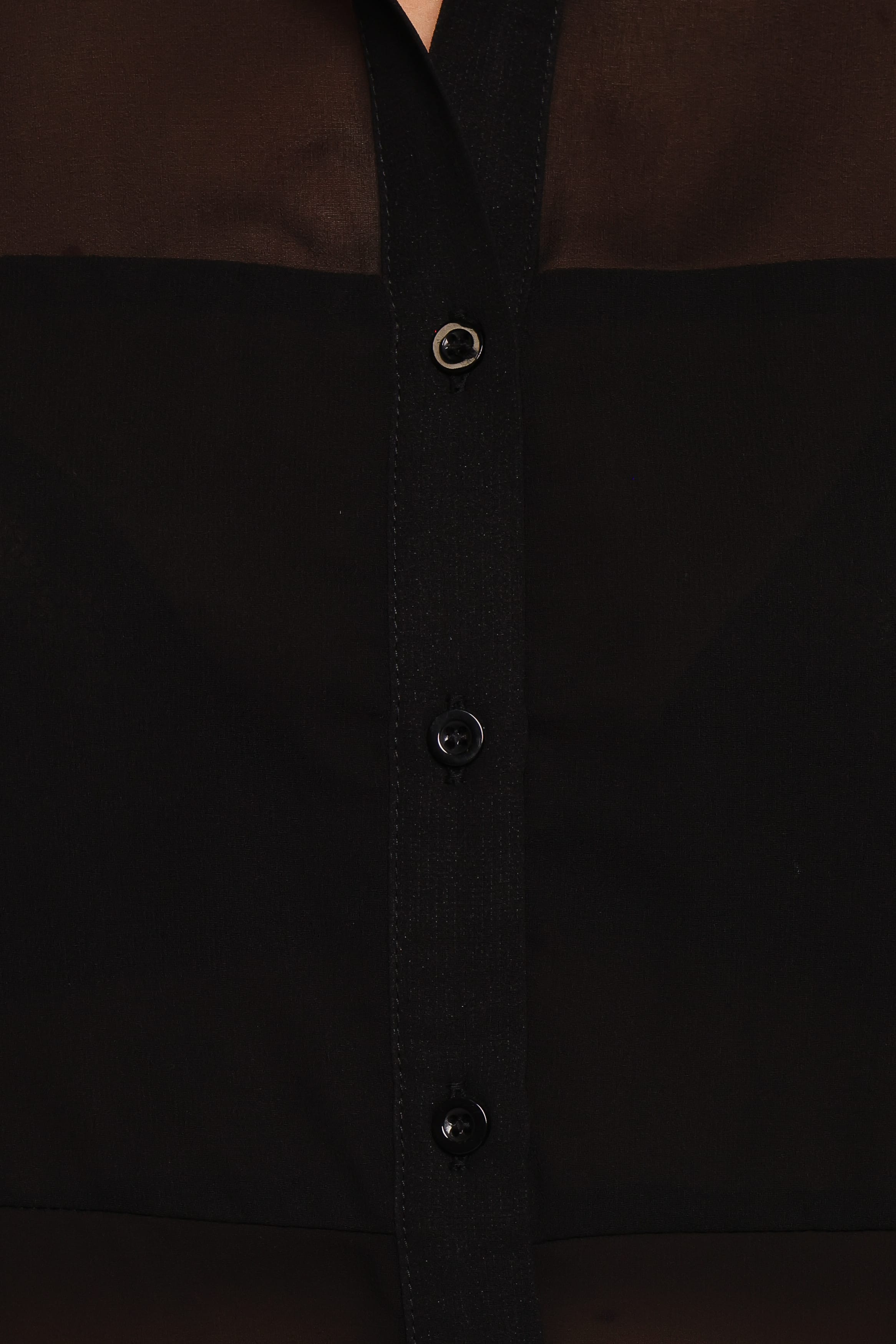 Lee Sheer Panel Shirt - Black