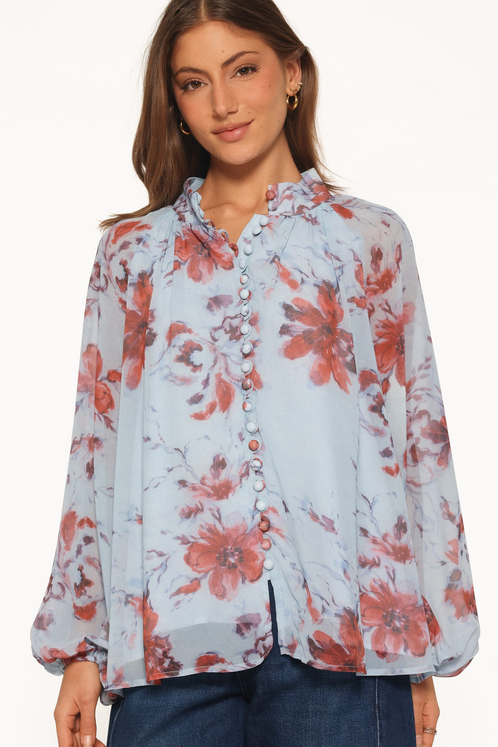 Marni Top - Blue Floral