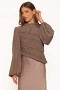 Romee Ruched Top - Brown