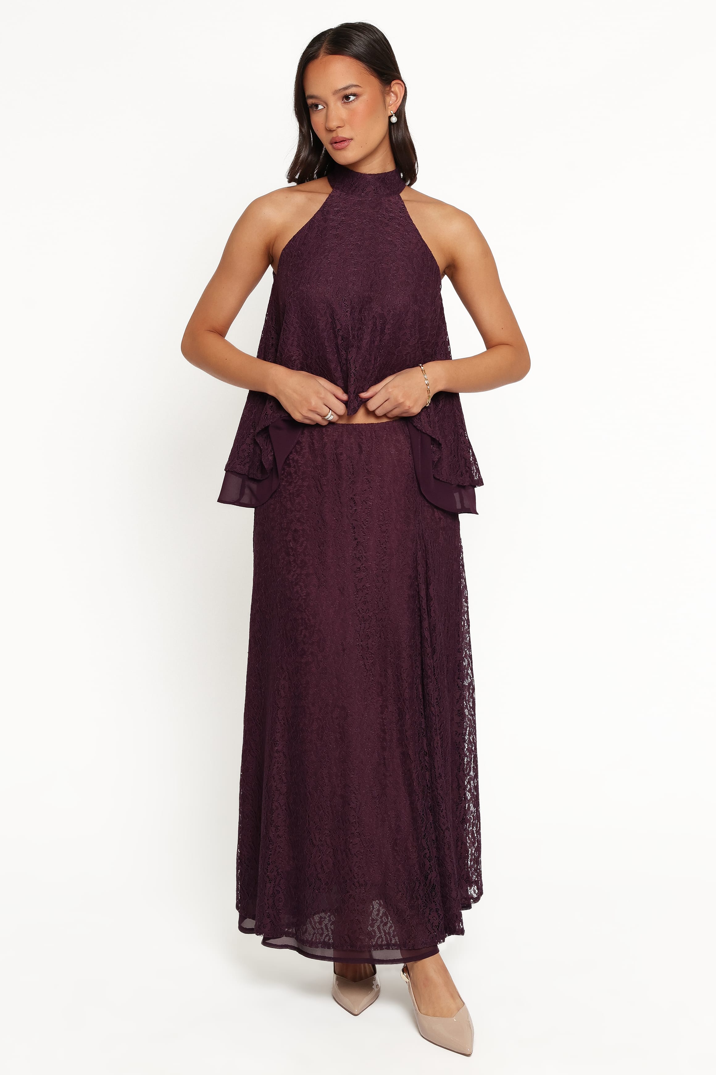 Tracy Halter Top - Plum Lace