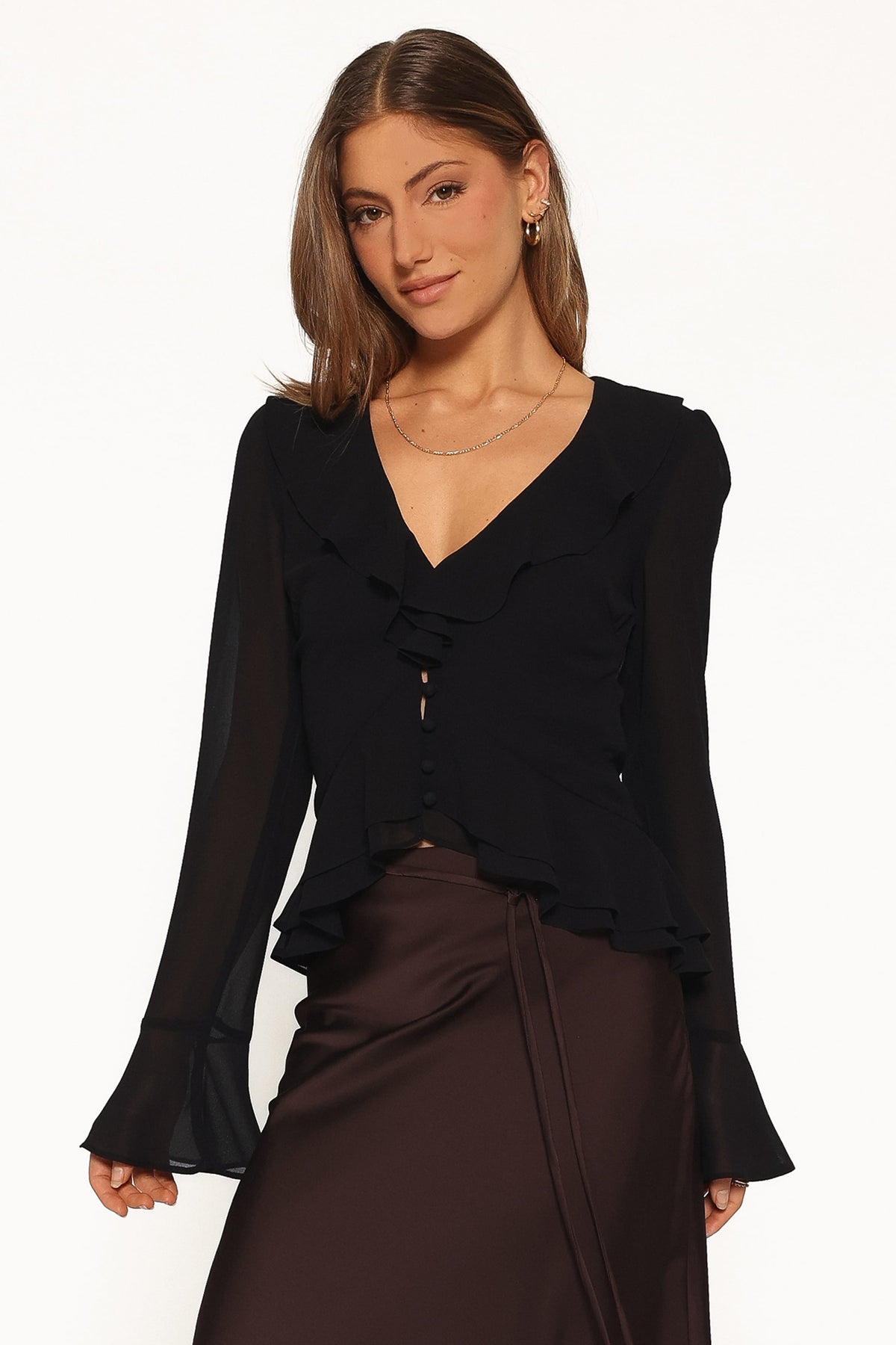 Vilma Ruffle Top - Black