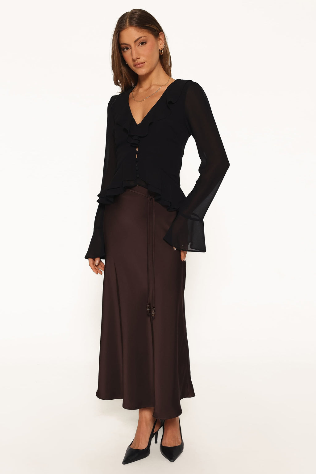 Vilma Ruffle Top - Black