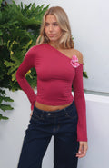 Said So Long Sleeve Top Berry